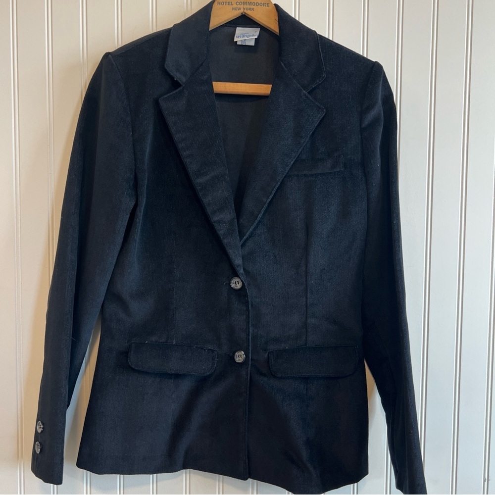Wrangler blazer‎ corduroy black junior size 7 equestrian western vintage
